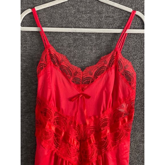 Petra Fashion Nightgown Red Nylon Lace Lingerie Bridal Romantic Valentine USA L - Picture 2 of 12